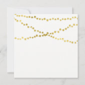 引っ越し祝いパーティーパーティー金ゴールド白熱［赤熱］光を放つストリングライト 招待状 (裏面)