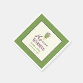 引っ越し祝いパーティーパーティー|シックエレガントラベフランスのンダー スタンダードカクテルナプキン (角)