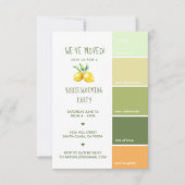 引っ越し祝いパーティーパーティー | チップ絵を描編集可能カラー 招待状 (正面)