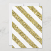 引っ越し祝いパーティーパーティー |冬のグリッター金ゴールド&ホワイト 招待状 (裏面)