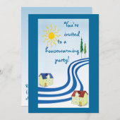 引っ越し祝いパーティーパーティー 招待状 (正面/裏面)