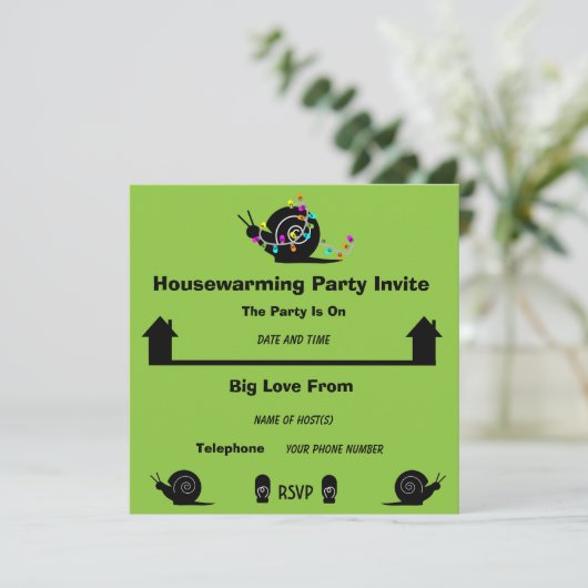 引っ越し祝いパーティーパーティー |自宅に移動 |おもしろい招待状 案内状 (スタンド正面)