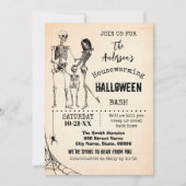 引っ越し祝いパーティーファミリハローウィンパーティスケルトン 招待状 (正面)