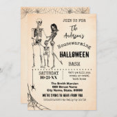 引っ越し祝いパーティーファミリハローウィンパーティスケルトン 招待状 (正面/裏面)