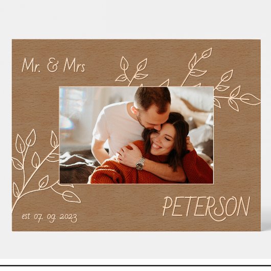 引っ越し祝いパーティーフラワーカスタムズ木材写真フレーム レーザー彫刻フレーム