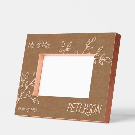 引っ越し祝いパーティーフラワーカスタムズ木材写真フレーム レーザー彫刻フレーム (左)