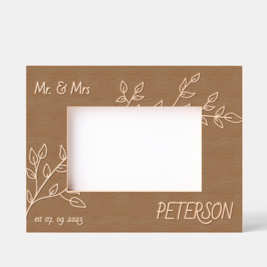 引っ越し祝いパーティーフラワーカスタムズ木材写真フレーム レーザー彫刻フレーム (正面)