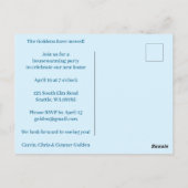 引っ越し祝いパーティーフローラブーケ新ホームアドレスカワイイ ポストカード (裏面)