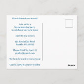 引っ越し祝いパーティーフローラブーケ新ホームアドレスカワイイ ポストカード (裏面)