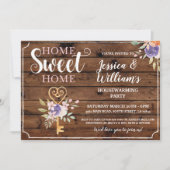 引っ越し祝いパーティーホームスイートホーム鍵フラワーズウッド 招待状 (正面)