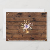 引っ越し祝いパーティーホームスイートホーム鍵フラワーズウッド 招待状 (裏面)