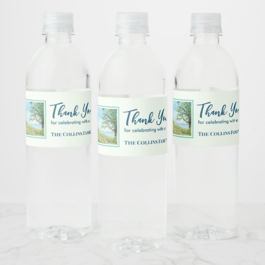 引っ越し祝いパーティーポピーフィールド横向き水彩 ペットボトルラベル (ボトル)