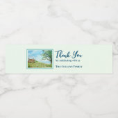 引っ越し祝いパーティーポピーフィールド横向き水彩 ペットボトルラベル (シングルラベル)