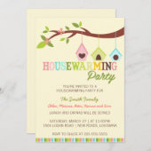 引っ越し祝いパーティーモダンバードハウス 招待状 (正面/裏面)