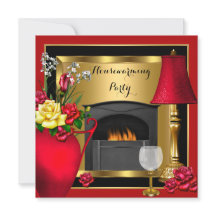 引っ越し祝いパーティーレッド金ゴールドバラデコールワイングラス