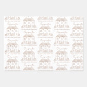 引っ越し祝いパーティー包装紙フラットシートセット3 ラッピングペーパーシート (正面3)