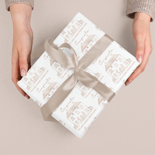 引っ越し祝いパーティー包装紙フラットシートセット3 ラッピングペーパーシート