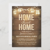 引っ越し祝いパーティー招待ホームスウィートホーム素朴 招待状 (正面)