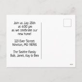 引っ越し祝いパーティー招待状はがき シーズンポストカード (裏面)