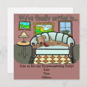 引っ越し祝いパーティー招待状または発表 招待状 (正面/裏面)