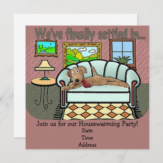 引っ越し祝いパーティー招待状または発表 招待状 (正面/裏面)