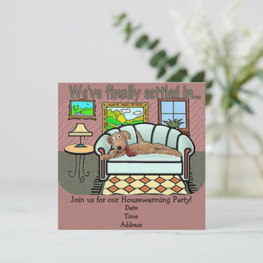 引っ越し祝いパーティー招待状または発表 招待状 (スタンド正面)