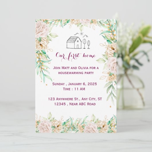 引っ越し祝いパーティー招待状 招待状 (スタンド正面)