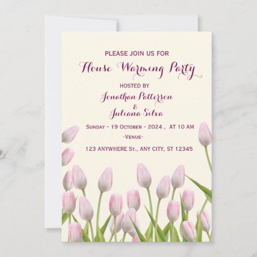 引っ越し祝いパーティー招待状 招待状 (正面)