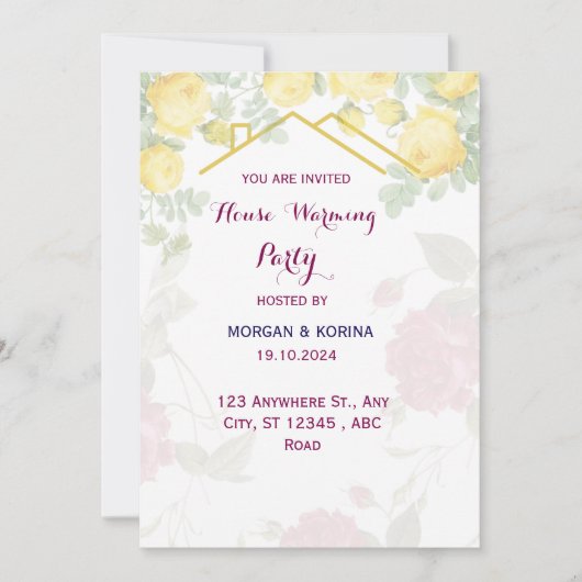 引っ越し祝いパーティー招待状 招待状 (正面)