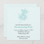 引っ越し祝いパーティー招待状-青 招待状 (正面/裏面)