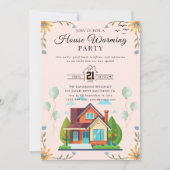 引っ越し祝いパーティー招待 招待状 (正面)