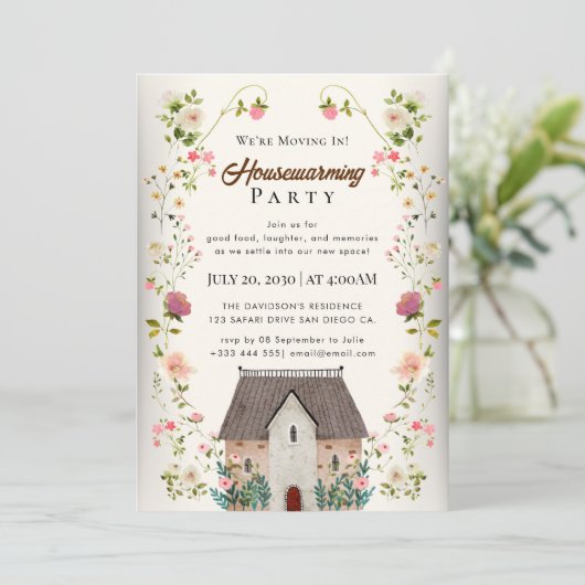 引っ越し祝いパーティー招待 招待状 (スタンド正面)