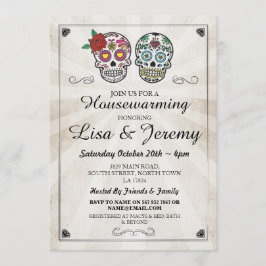 引っ越し祝いパーティー素朴シュガースカル招待状ハロウィーン 招待状