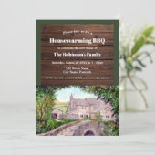 引っ越し祝いパーティー素朴ストーンブリッジファームハウス 招待状 (スタンド正面)