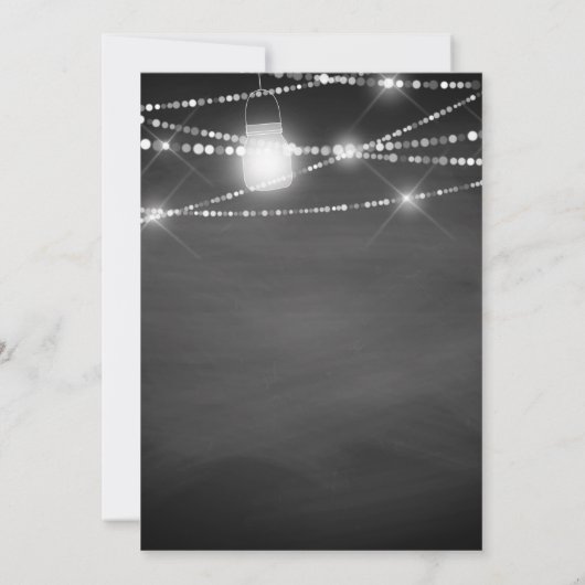 引っ越し祝いパーティー素朴パーティーの黒板灯 招待状 (裏面)