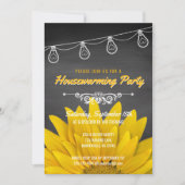 引っ越し祝いパーティー素朴パーティーヒマワリ 招待状 (正面)