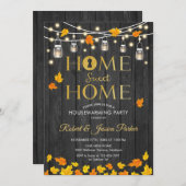 引っ越し祝いパーティー素朴パーティー – グレーウッド紅葉 招待状 (正面/裏面)