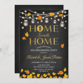 引っ越し祝いパーティー素朴パーティー – シャルボード紅葉 招待状 (正面/裏面)