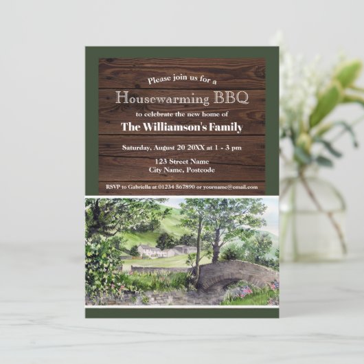 引っ越し祝いパーティー素朴ファームハウス近くのティルミヤ 招待状 (スタンド正面)