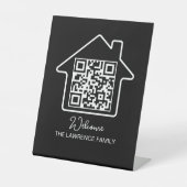 引っ越し祝いパーティー贈与 | WiFi パーソナライズされた QRコード 台座サイン (正面)