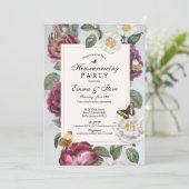 引っ越し祝いパーティー開花蝶フローラヴィンテージ 招待状 (スタンド正面)