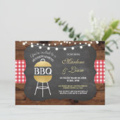 引っ越し祝いパーティーBBQの金ゴールドの素朴で新しい家の招待状 招待状 (スタンド正面)