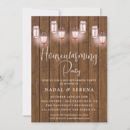 引っ越し祝いパーティーBBQメイソンジャー招待状 招待状 (正面)