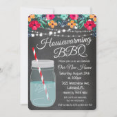 引っ越し祝いパーティーBBQメイソンジャー招待状 招待状 (正面)