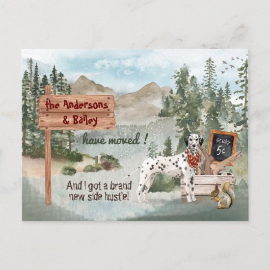 引っ越し,ダルマシアの松の木々新住所 案内ポストカード (正面)