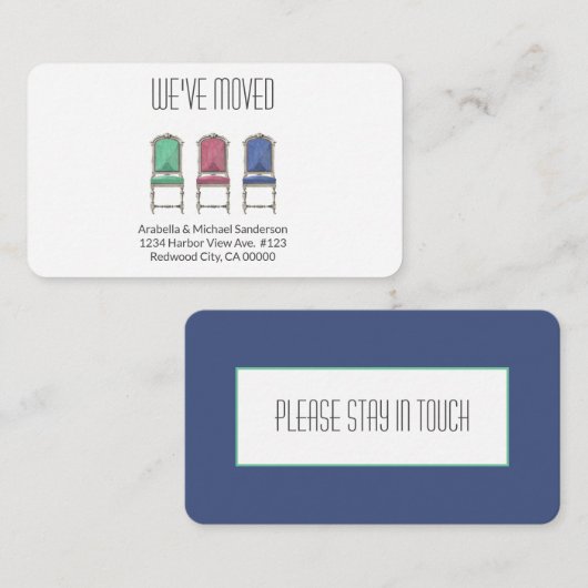 引っ越シンプルし発表ミニマリカラフルスト エンクロージャーカード (正面/裏面)