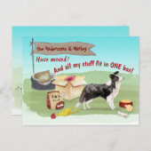 引っ越縁どしコリードッグの新しい住所   ポストカード (正面/裏面)