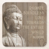 引力の仏インスパイア引用文 スクエアペーパーコースター (正面)