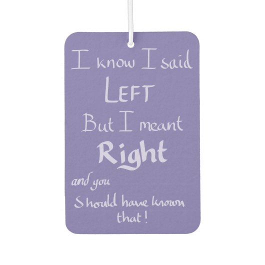 引数離れおもしろい引用文手書き紫 カーエアーフレッシュナー (正面)