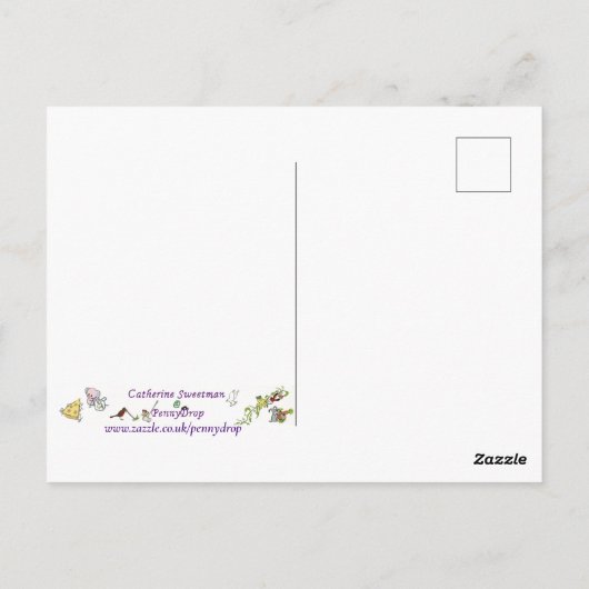 引数離れおもしろい引用文手書き紫 ポストカード (裏面)